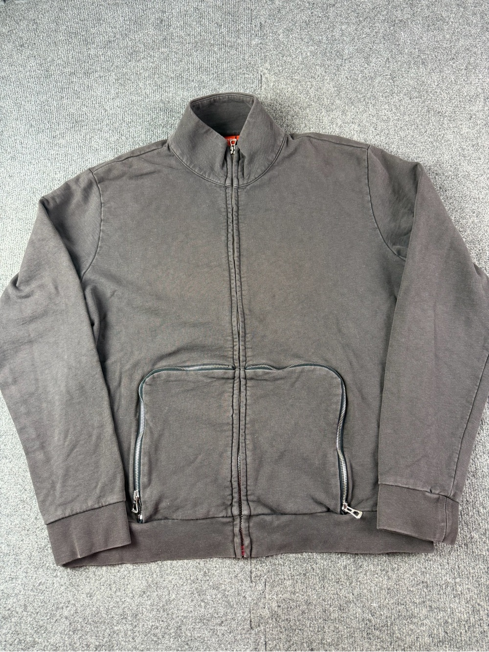 Hugo Boss Mens 100% Cotton Full Zip Cangaroo Zippered Pocket Jacket Sz XXL Brown